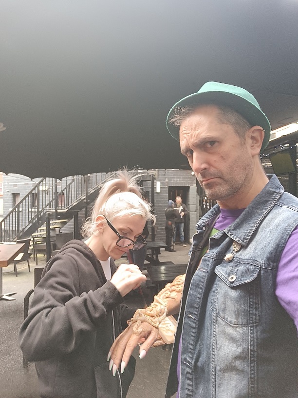 Nathan Head doubling as The Mogern's forearm in the original ending